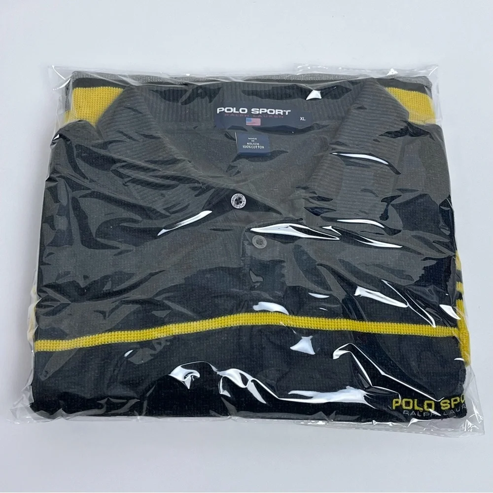 Polo Sport Ralph Lauren Men's Cotton Long Sleeve Striped Rugby Shirt Size XL